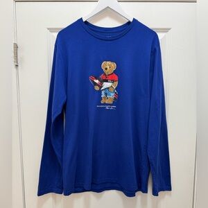 Polo Ralph Lauren Polo Bear Tee Surfer Bear Blue Long Sleeve